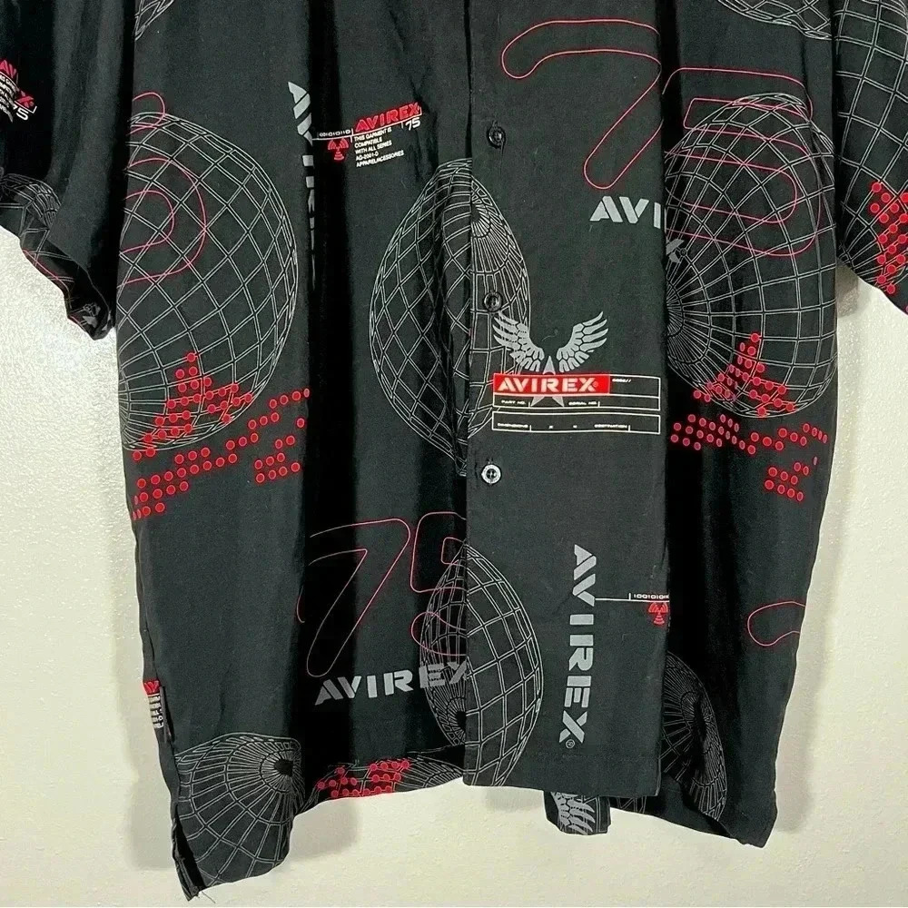 Mens Avirex Button Down Short Sleeve - Picture 5 of 5